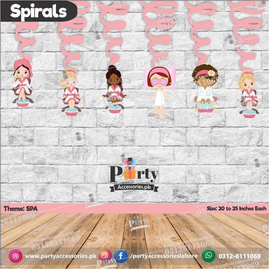 Spiral Hanging swirls in Spa theme birthday party decorations
