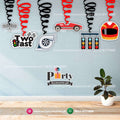 Two Fast birthday theme spiral hangings 