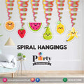 Spiral Hanging swirls in Tutti Fruiti theme birthday party decorationsSpiral Hanging swirls in Tutti Fruiti theme birthday party decorations