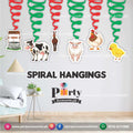 Spiral Hanging swirls in Farm animals theme birthday party decorations