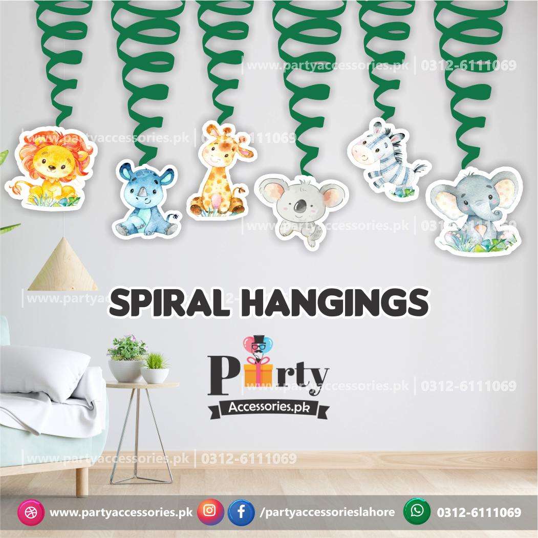 Spiral Hanging swirls in Wild One theme birthday party decorations