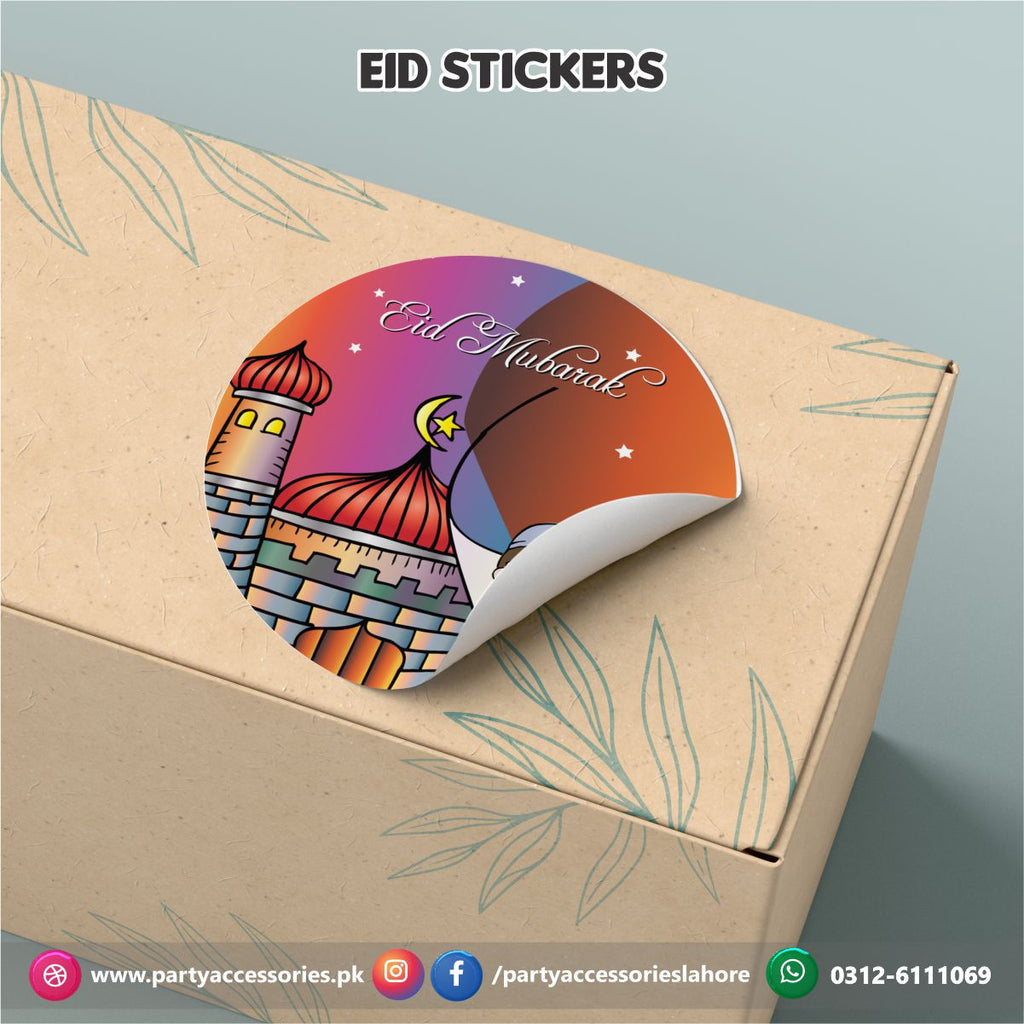 eid Mubarak round stickers 