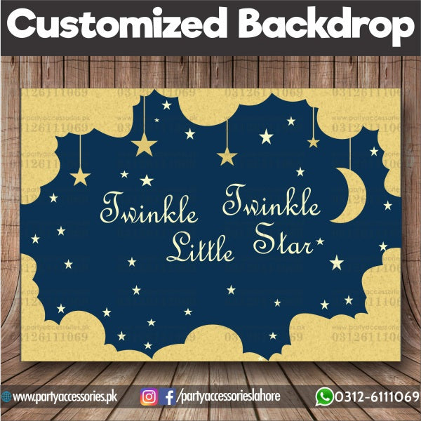 Customized Twinkle Twinkle little star theme Birthday Backdrop for boys