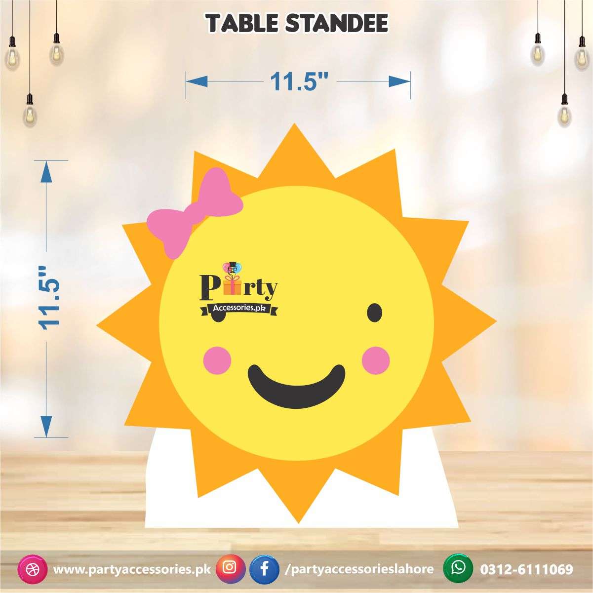 Rainbow theme Table standing character cutouts