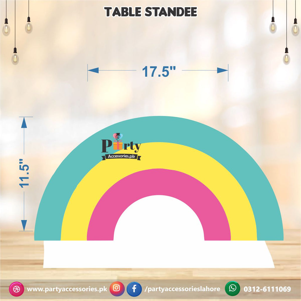 Rainbow theme Table standing character cutouts
