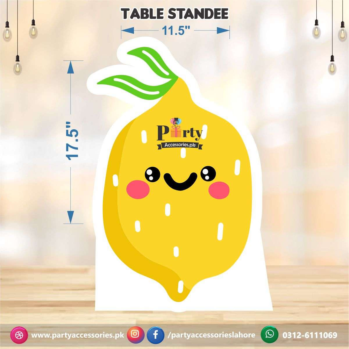 Tutti Fruiti theme Table standing Lemon cutout