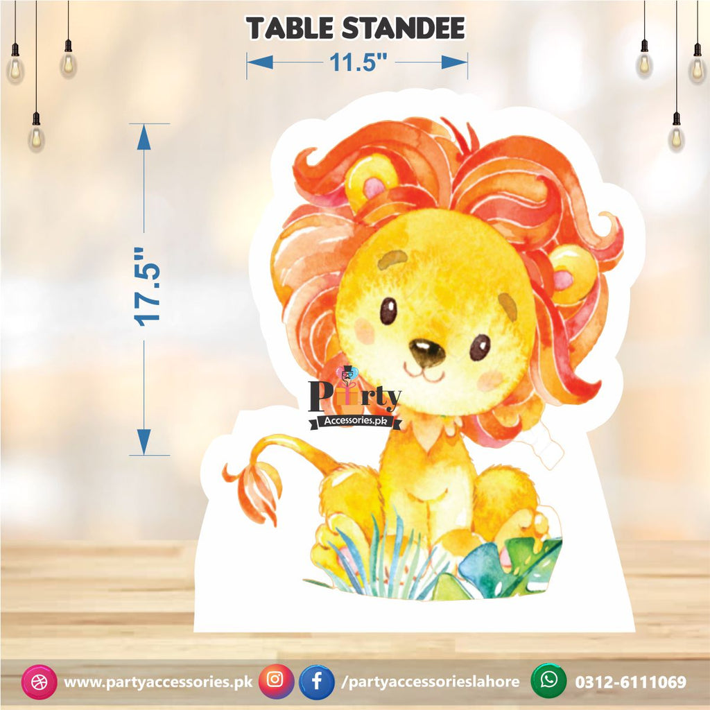 Wild One Theme Birthday Party Table Standing Character Cutouts in Lion Shape