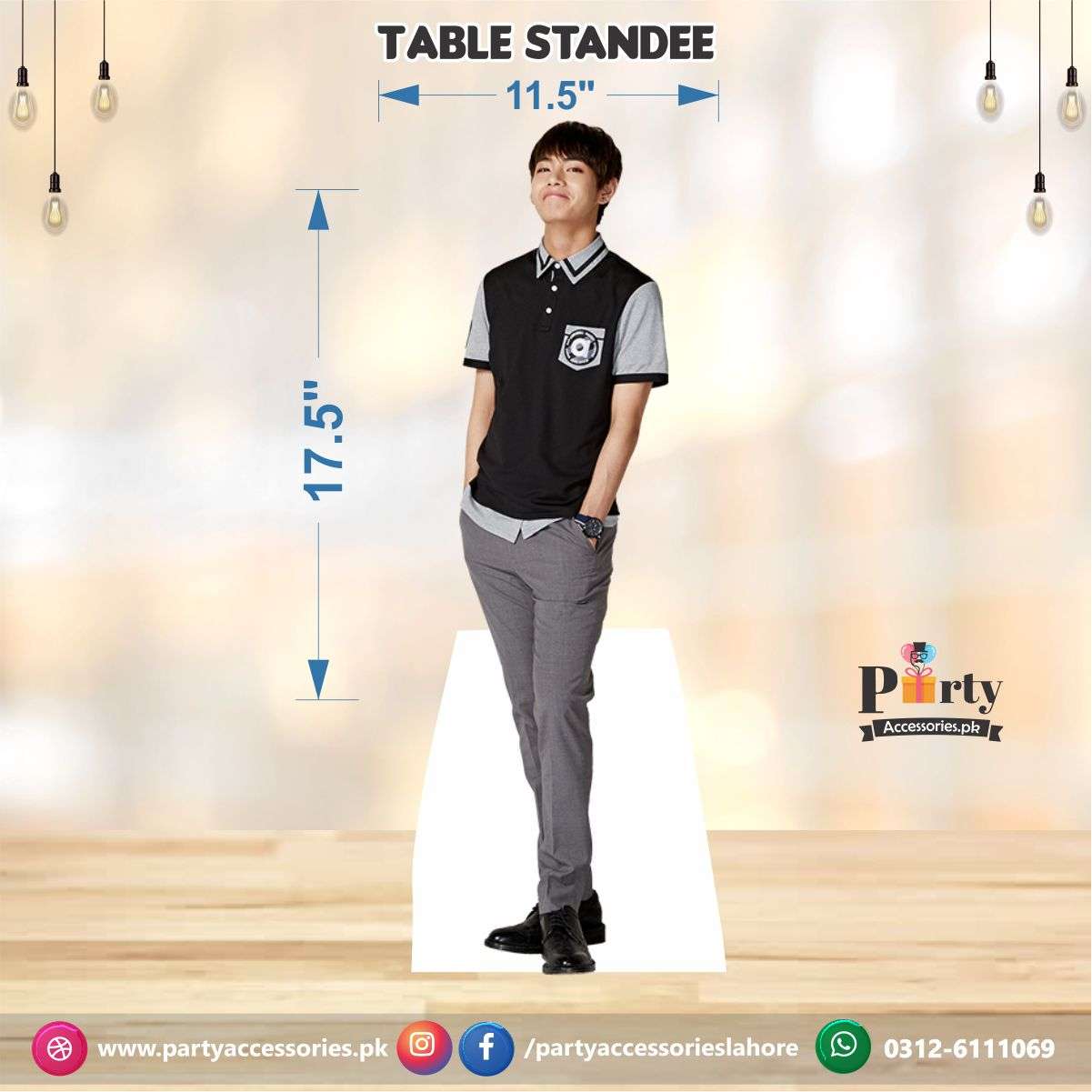 BTS theme party decoration character cutouts table standees