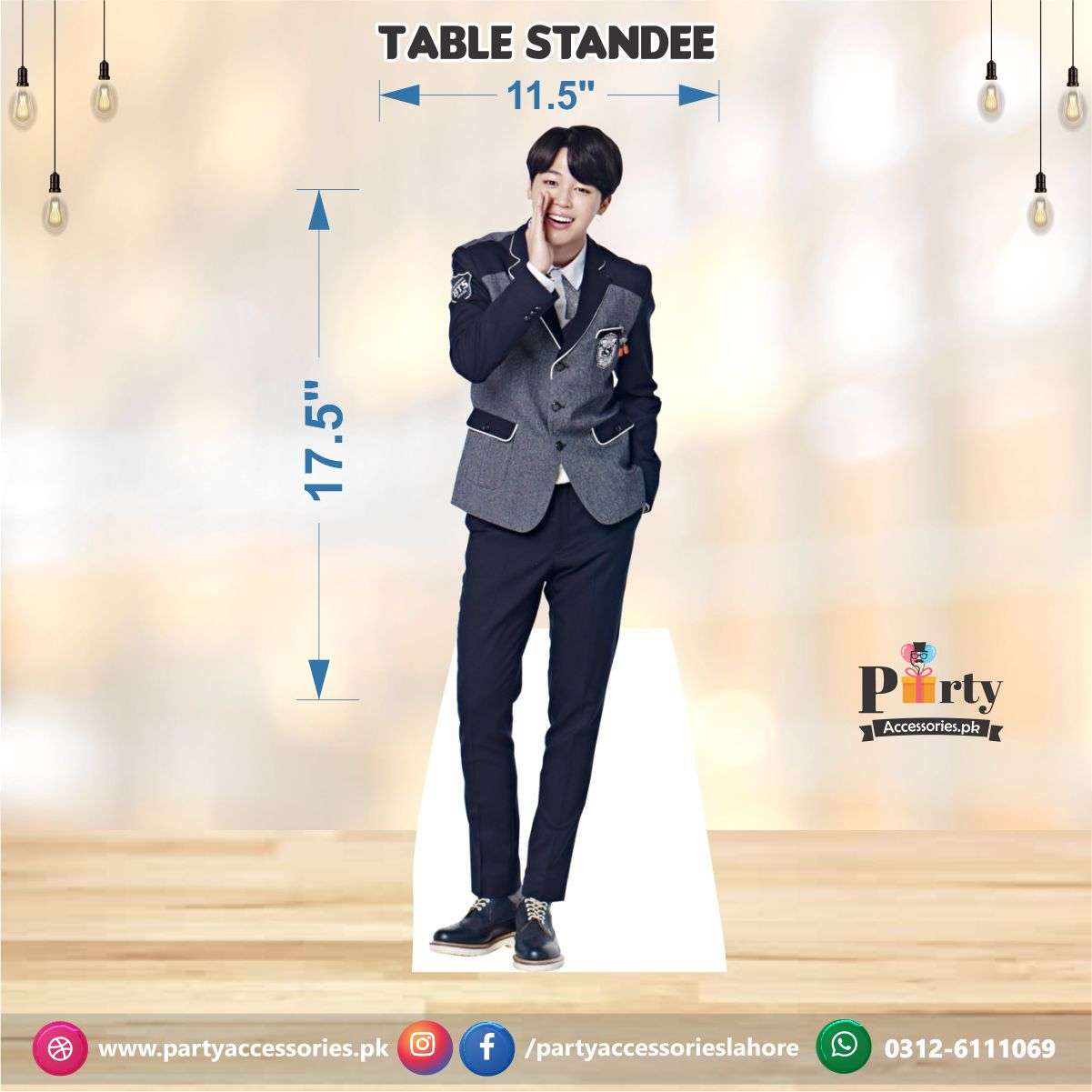 BTS theme party decoration character cutouts table standees
