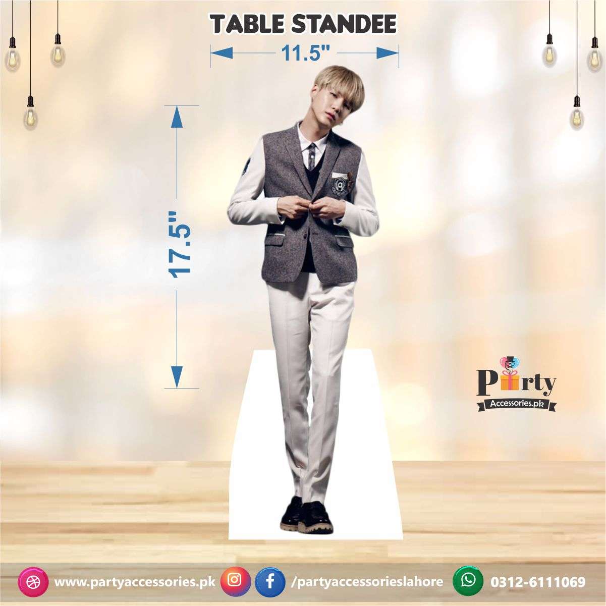BTS theme party decoration character cutouts table standees