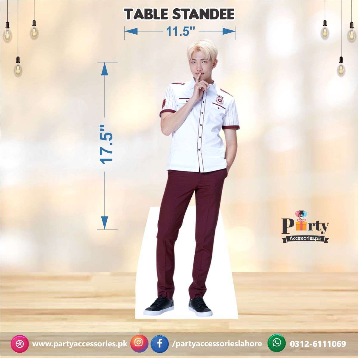 BTS theme party decoration character cutouts table standees