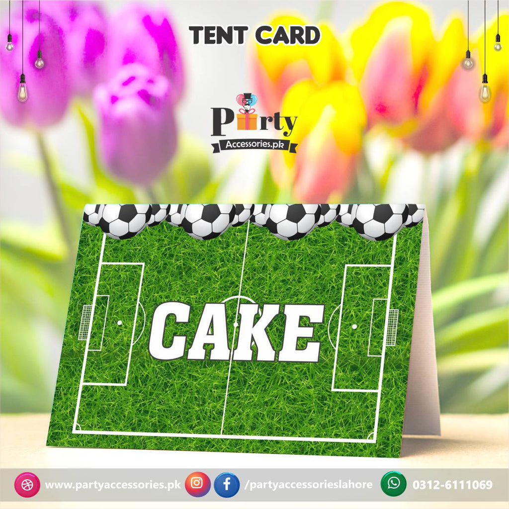 Football theme birthday Table Tent cards customized