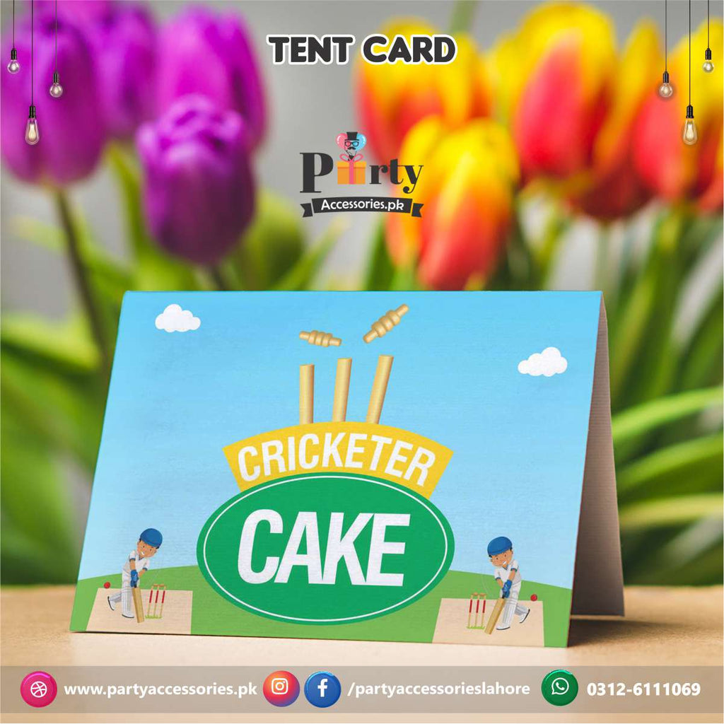 Cricket theme birthday Table Tent cards