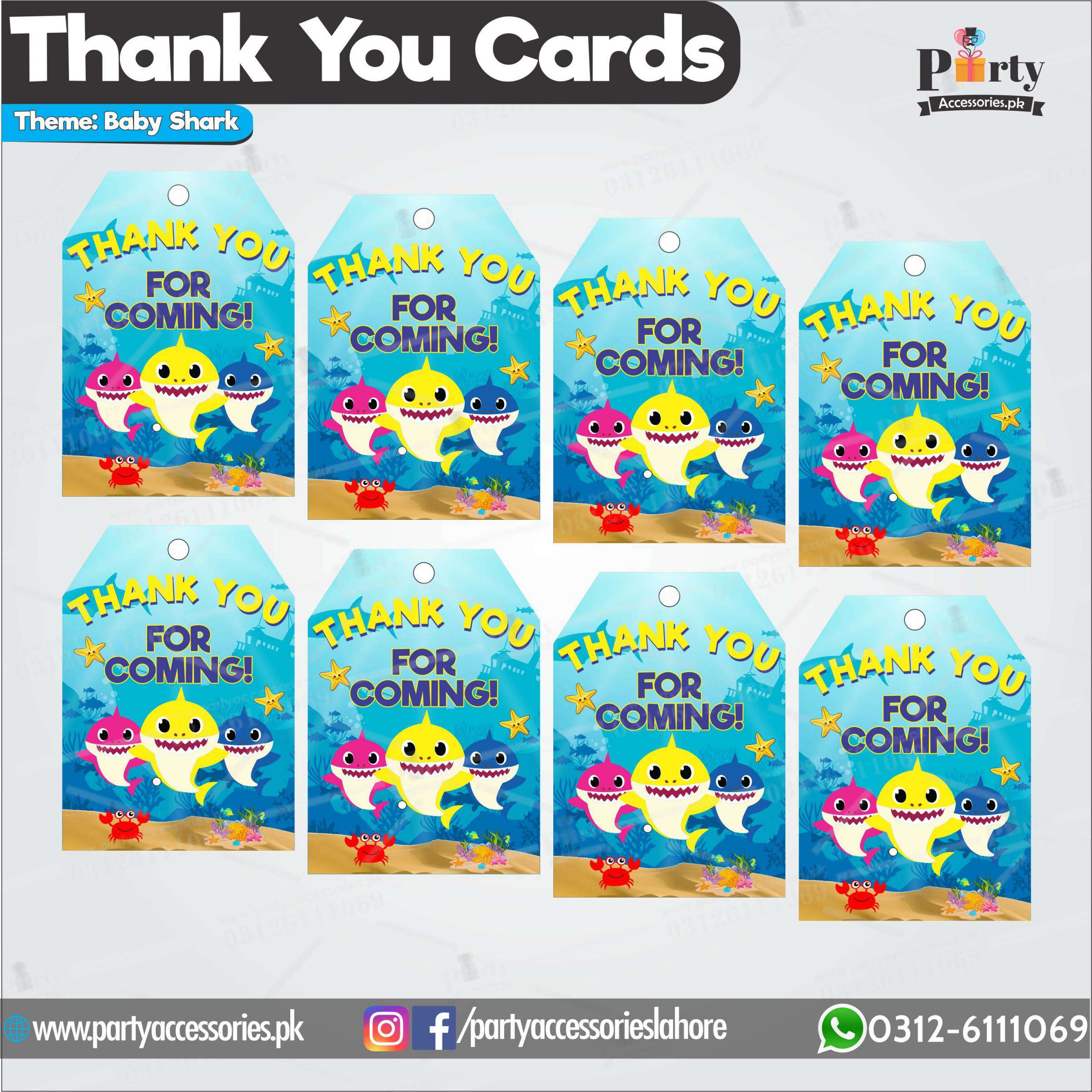 Customized Gift tags in Baby shark theme
