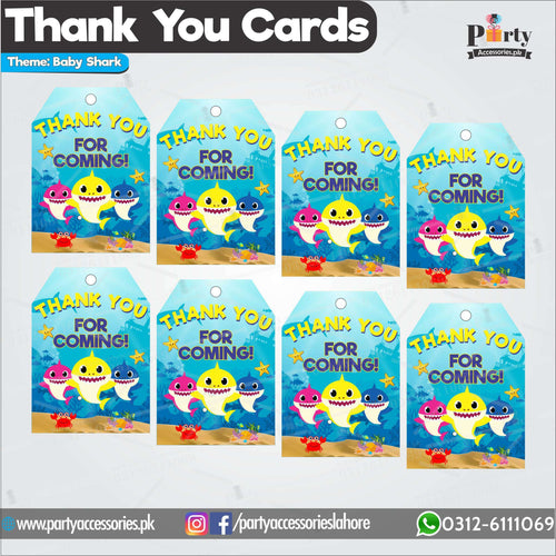 Customized Gift tags in Baby shark theme