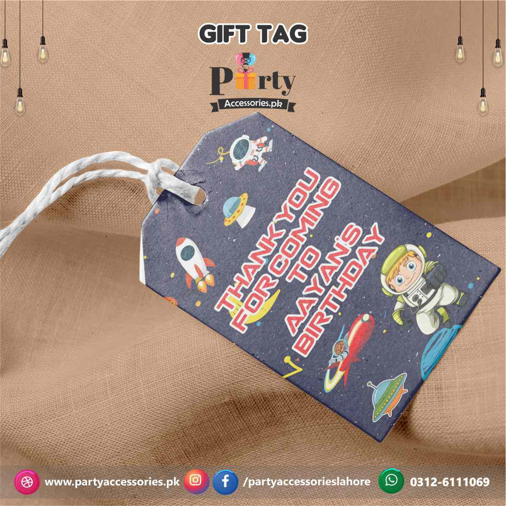 outerspace theme party thank you tags
