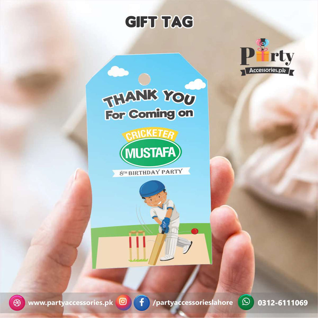 Cricket themed Customize Gift / Thank you tags