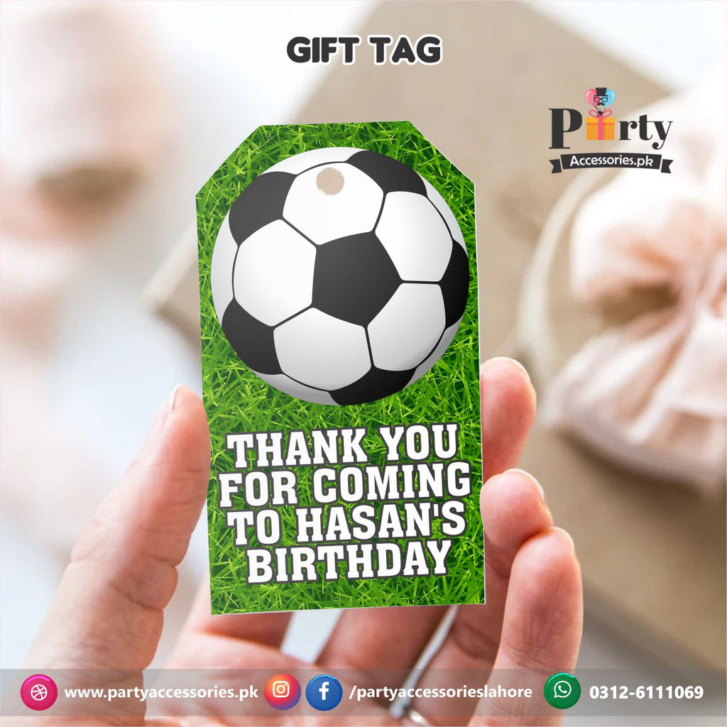 Gift / Thank you tags in Football theme Birthday Party