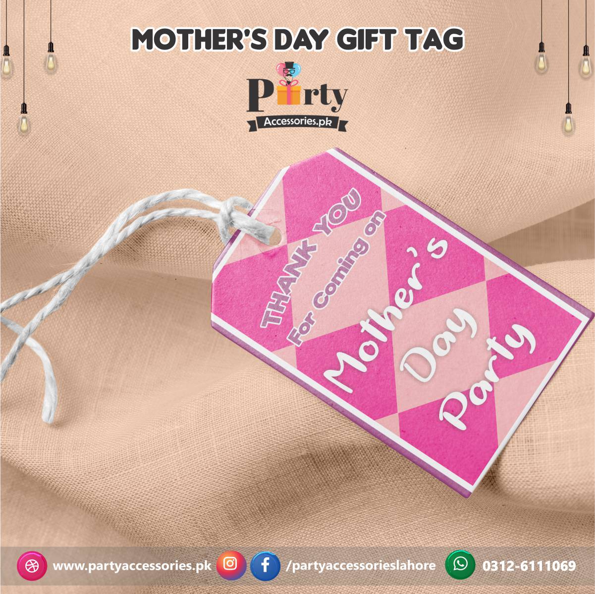 Customized Gift tags / Thank you tags Happy Mother's day Party decor items