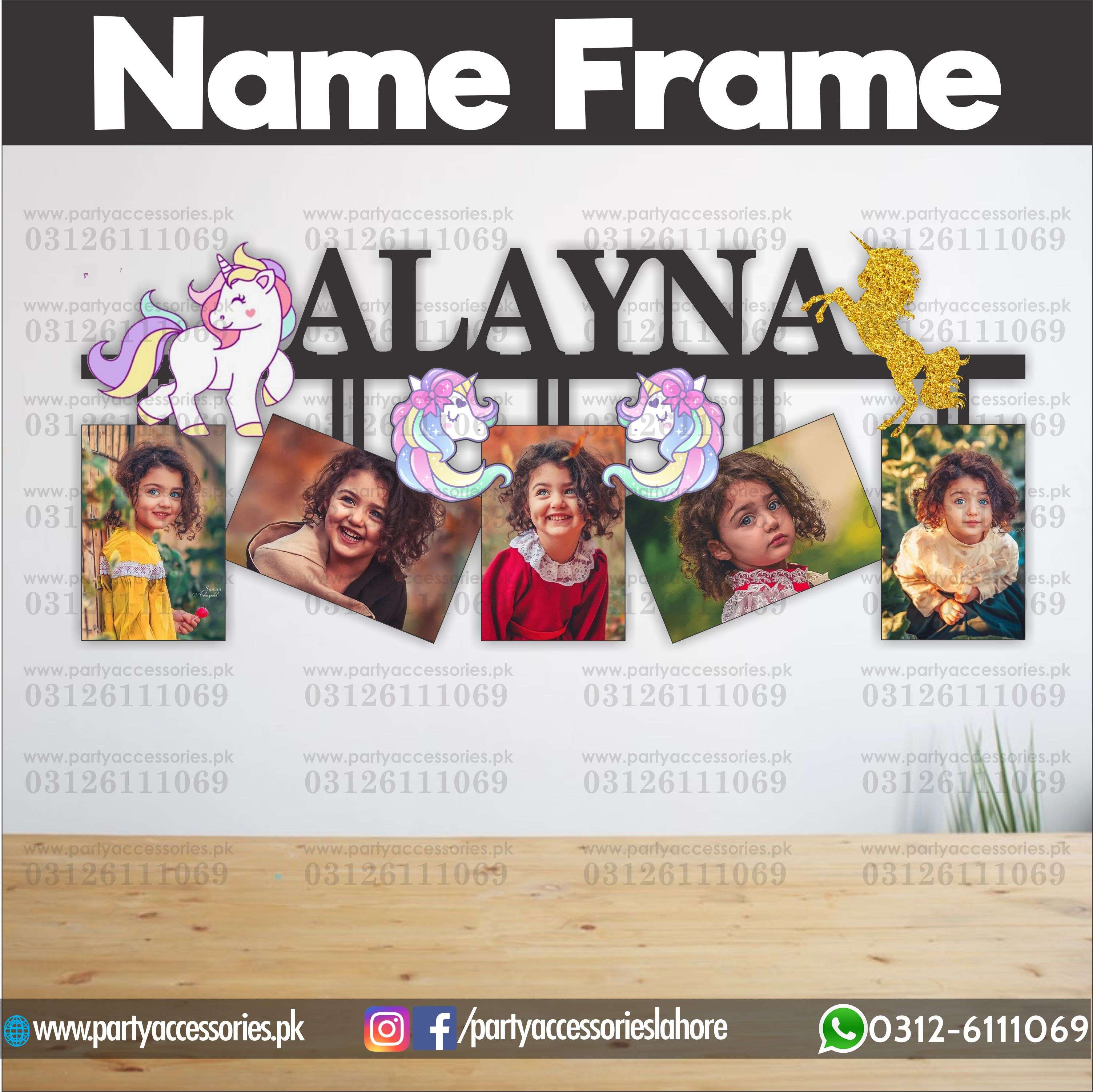 Customized Wall NAME Frame in UNICORN theme