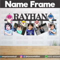 Customized wall NAME Frame in Baby shark theme with 5 images