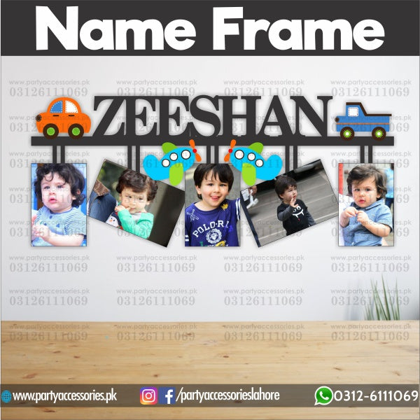 Customized Wall NAME frame in Car theme Birthday Party