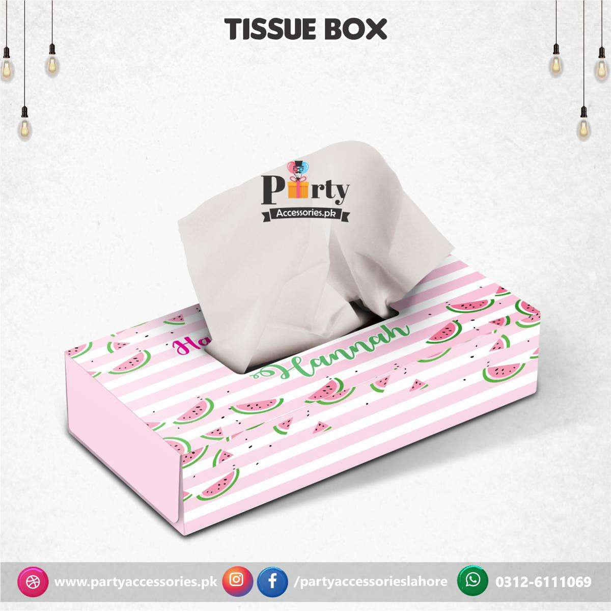 Tissue Box in One in a melon theme birthday table Décor