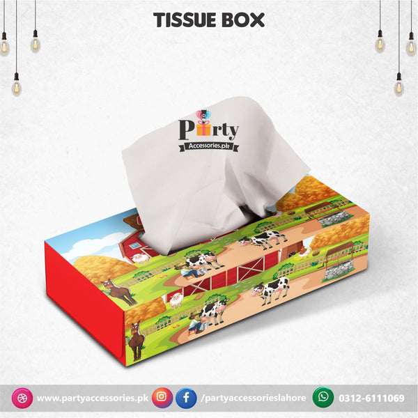 Tissue Box in Farm animals theme birthday table Décor