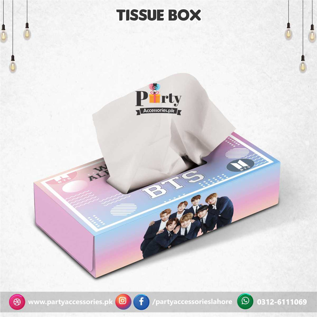 BTS theme birthday party Customized Tissue Box for table Décor