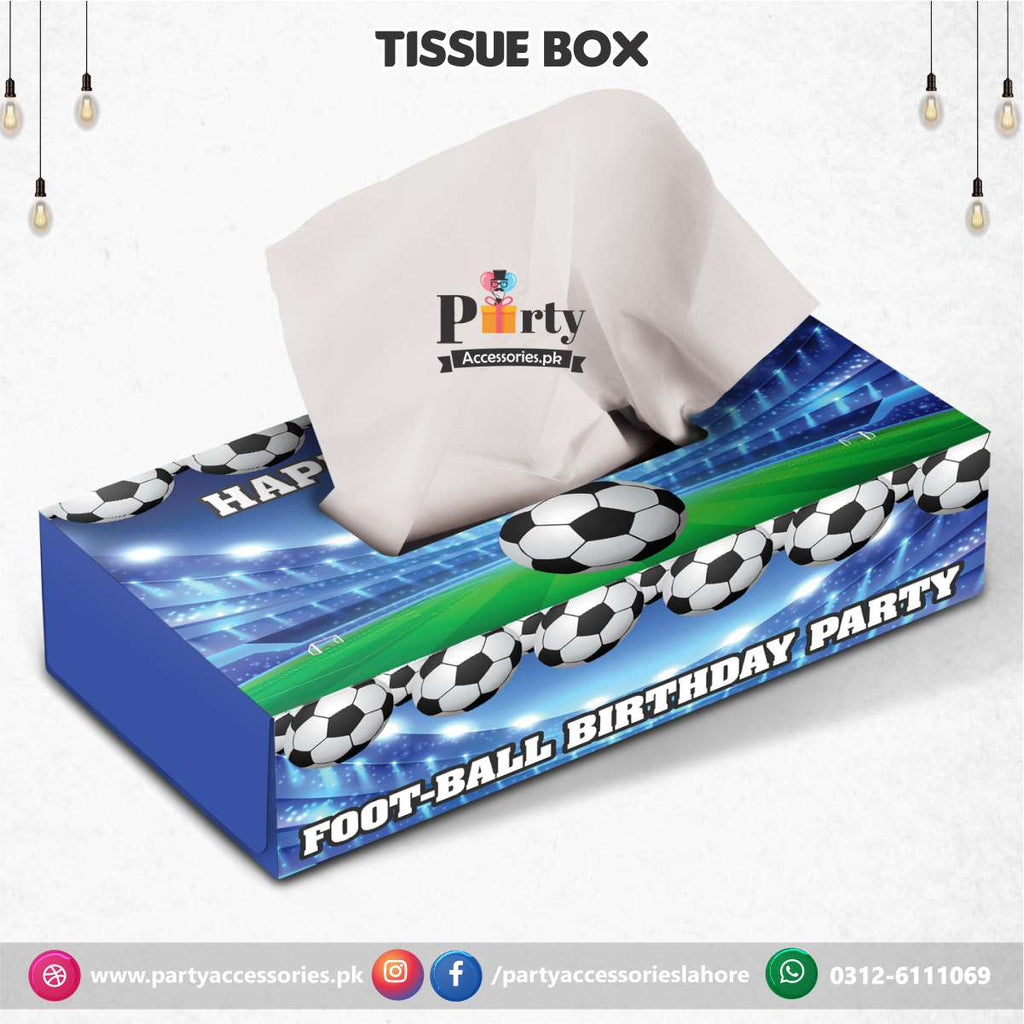 Customized Tissue Box in Football theme birthday table Décor