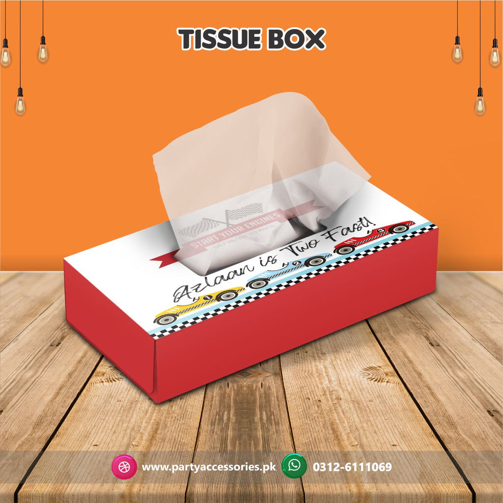 Two Fast birthday theme Tissue Box 