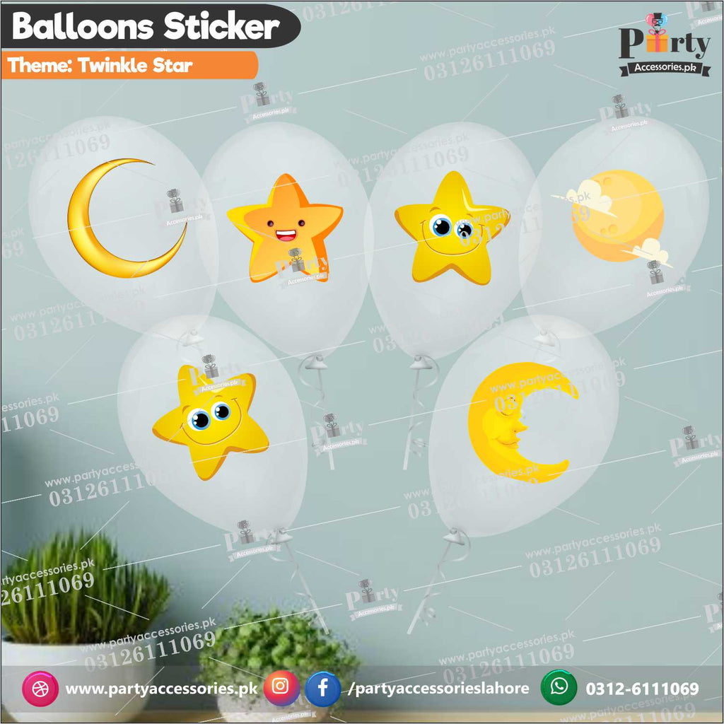 Twinkle twinkle theme transparent balloons with stickers 