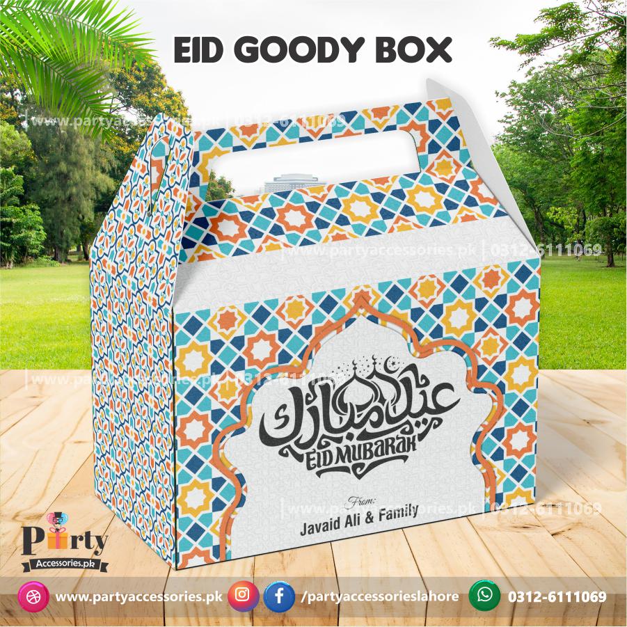 Customized Eid Goody Boxes | Eid Mubarak Favor Boxes in Elegant Patter