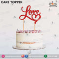 Love Red Glitter cake topper