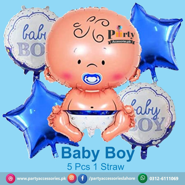 Its a baby Boy exclusive foil balloons set of 5 pcs for room decoration
