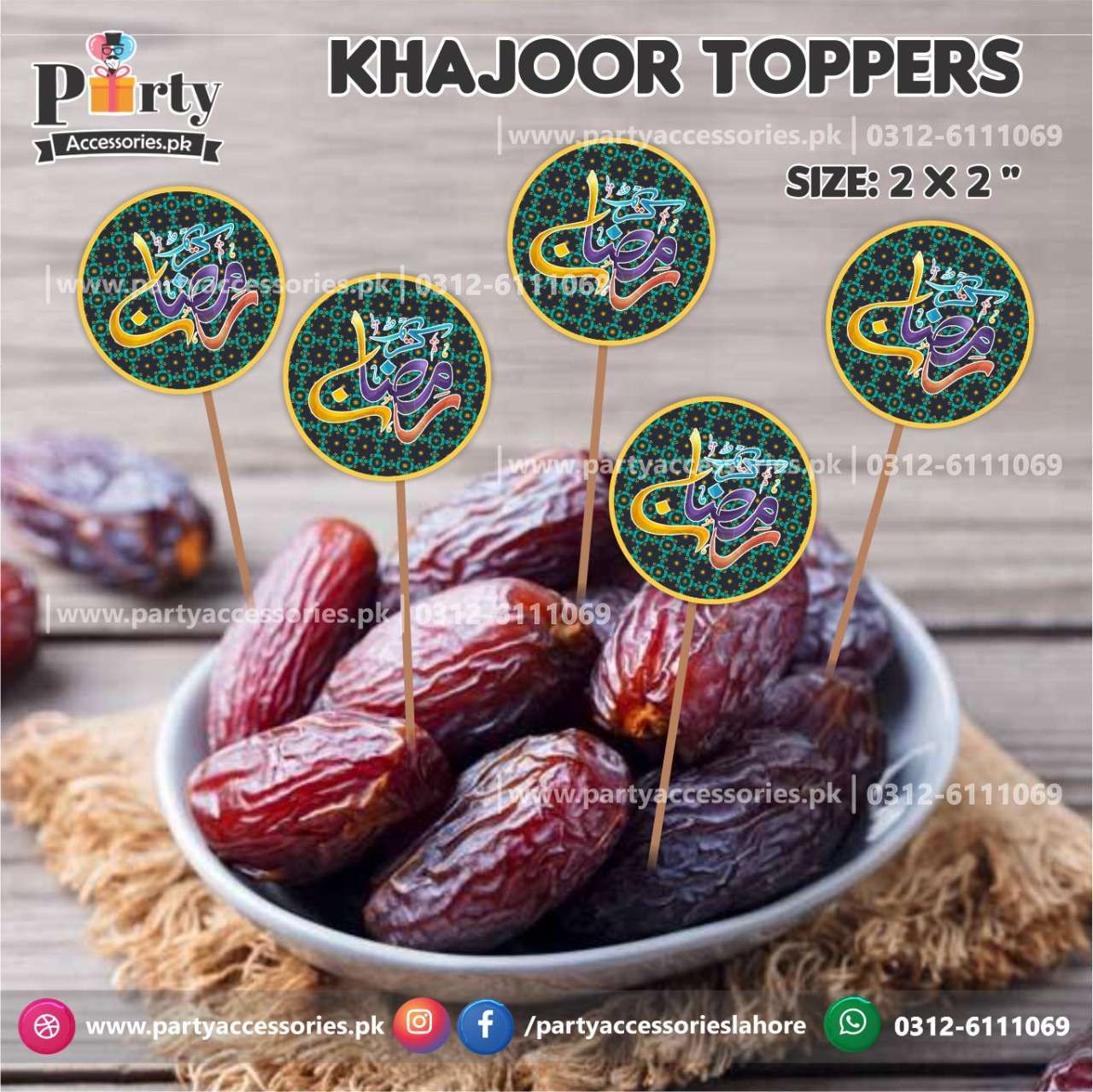 round khajoor toppers in green color