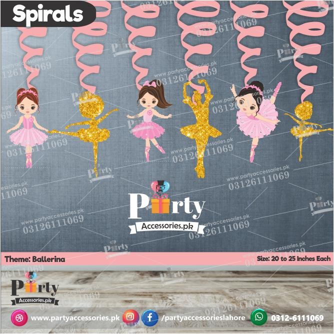 Spiral Hanging swirls in Ballerina theme birthday party decorations