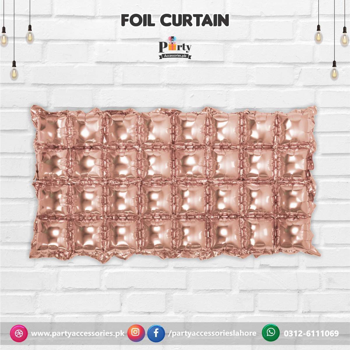 rose gold foil curtain