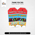 super heroes theme customized gift tags 