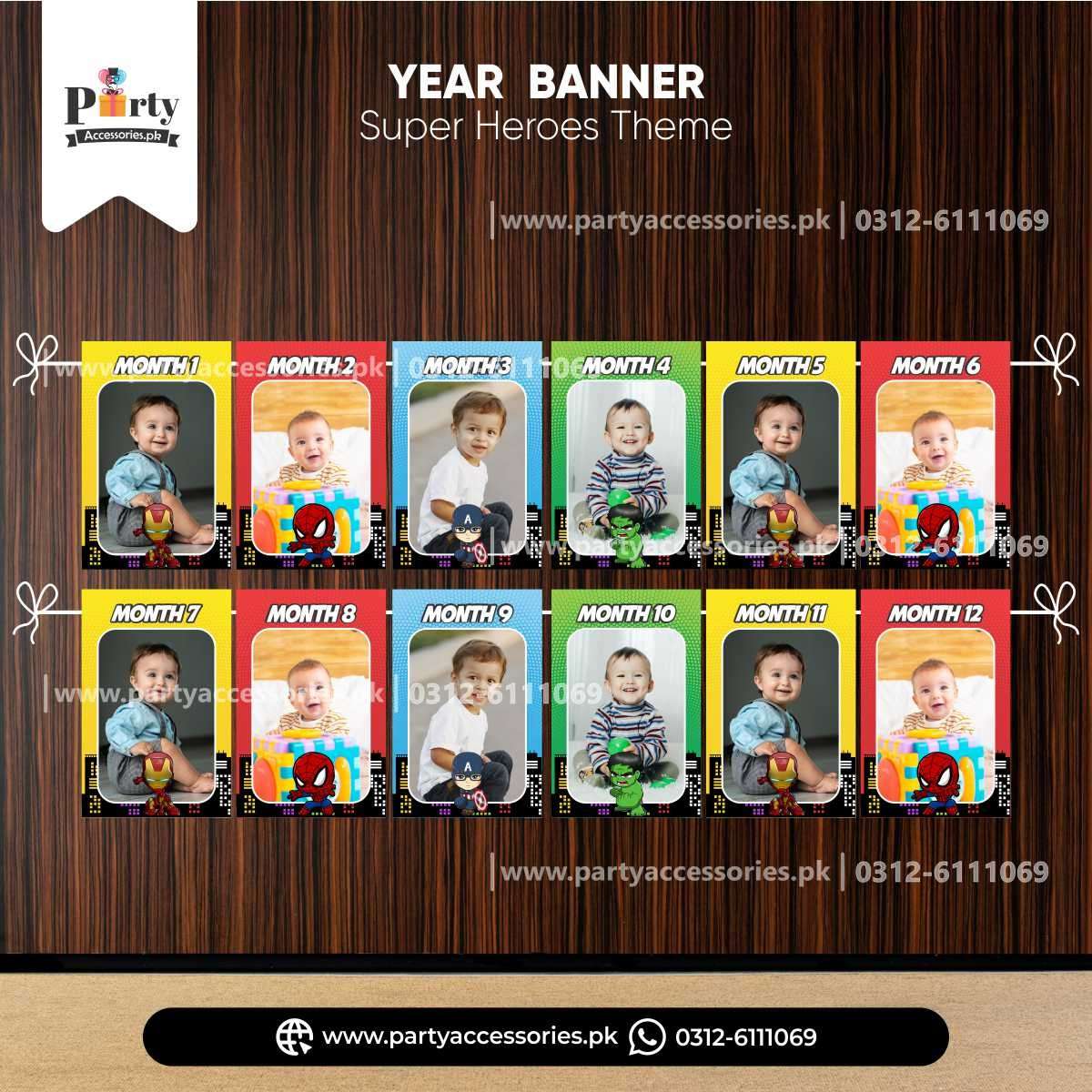 Customized Month wise Pictures banner in Superheroes theme  