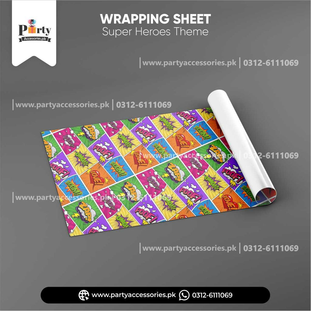 Gift wrapping sheets for Super hero avengers theme party 