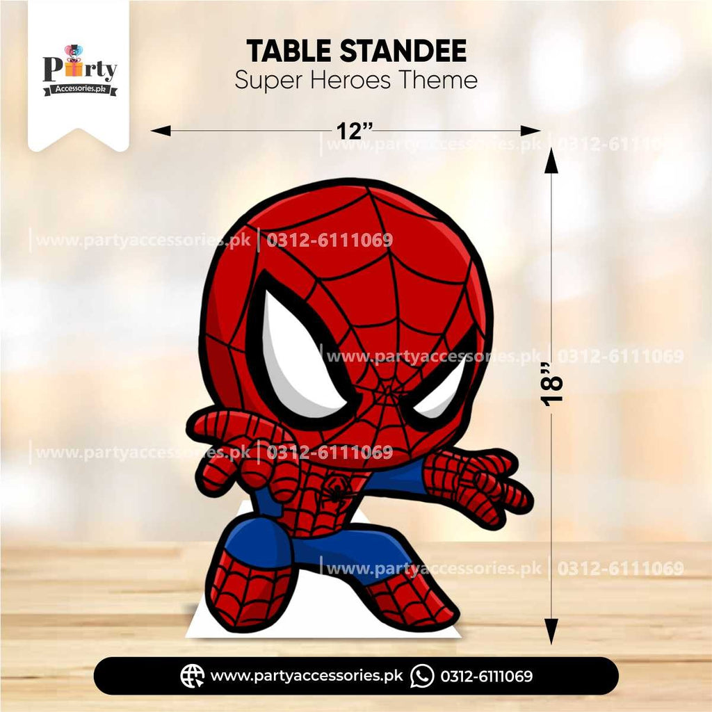 super heroes theme customized table standee in spiderman 