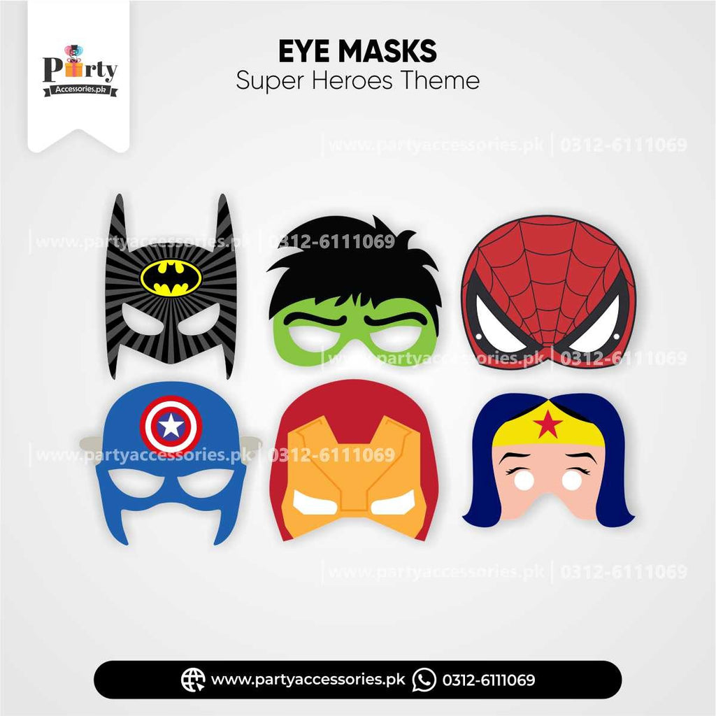Super hero theme customized face masks for Birthday parties.