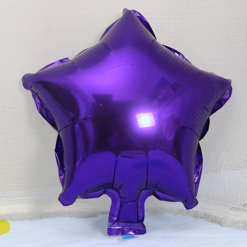 purple star shape foil balloon