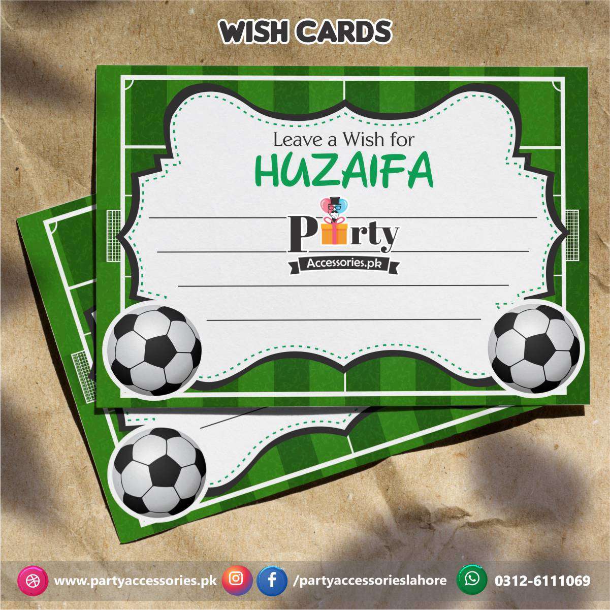 Wish cards in Football theme Birthday Party