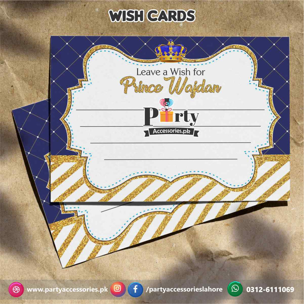 Prince theme party wish cards 