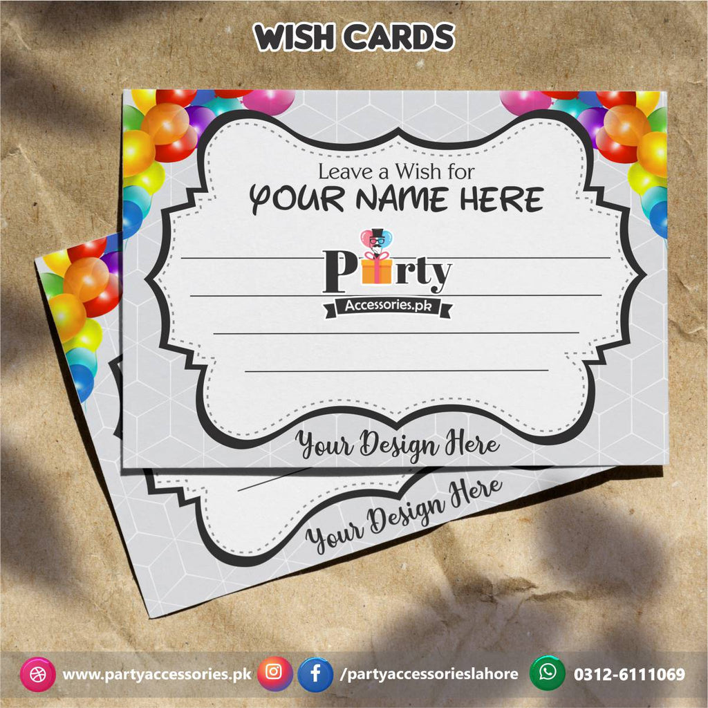 Customized wish Cards | Pack of 6 Custom printed wish cards