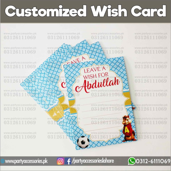 Customized Alvin and the Chipmunks theme Party wish Cards