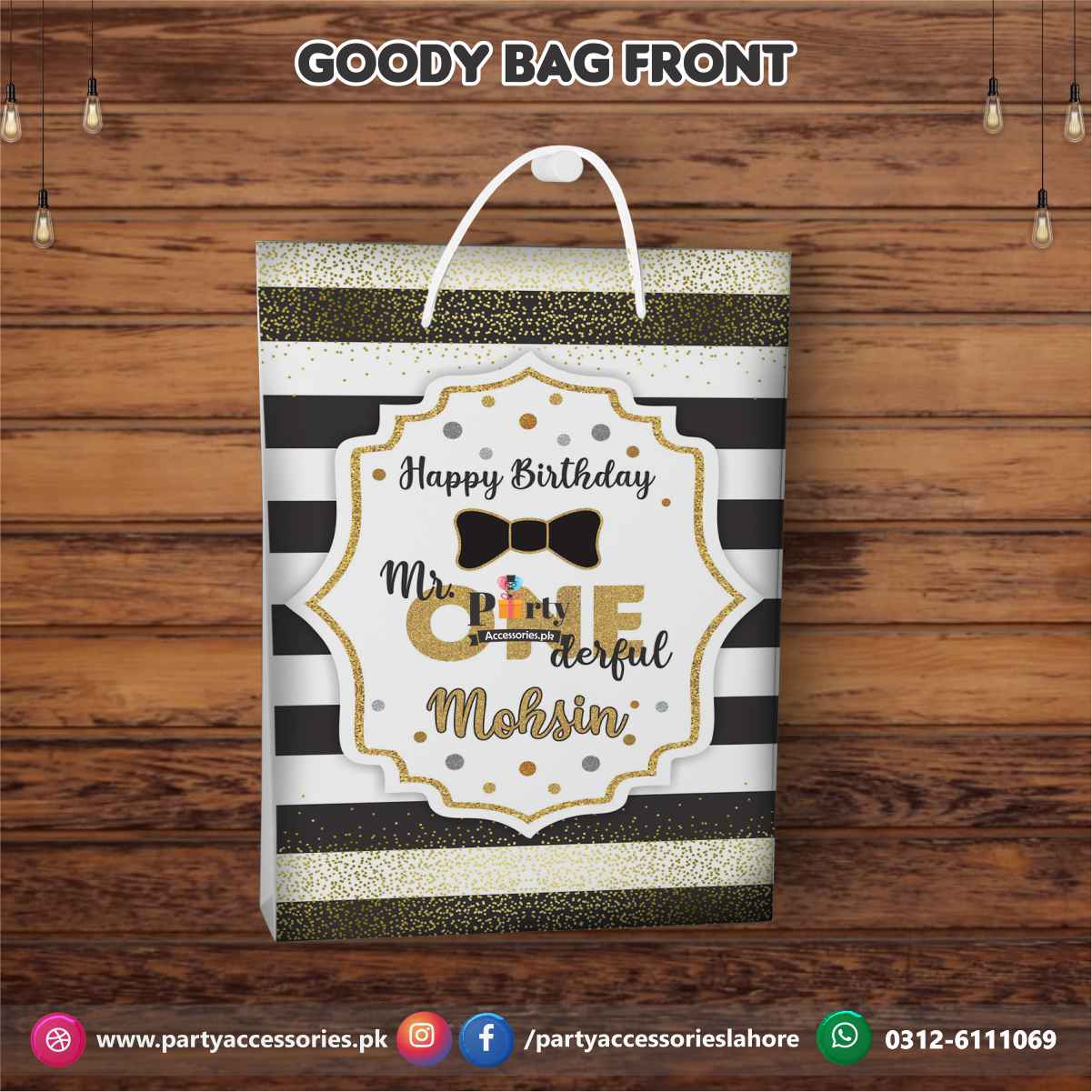 onederful theme birthday goody bags