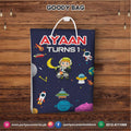Outer Space Theme Birthday Party Customized Goody / Favor Bags (Pack of 6)